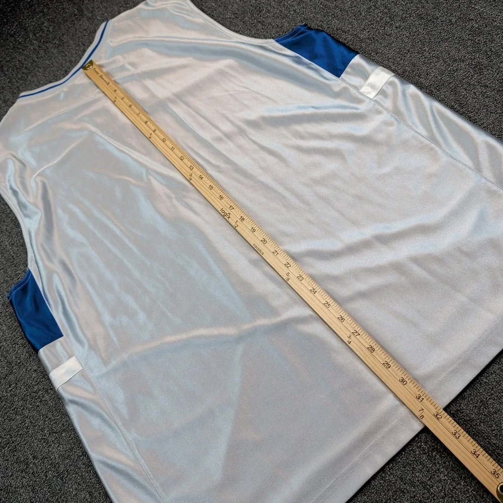 Nike Vintage Y2K Basketball Jersey XXL Silver Blue Streetwear Sporty Mesh Tank